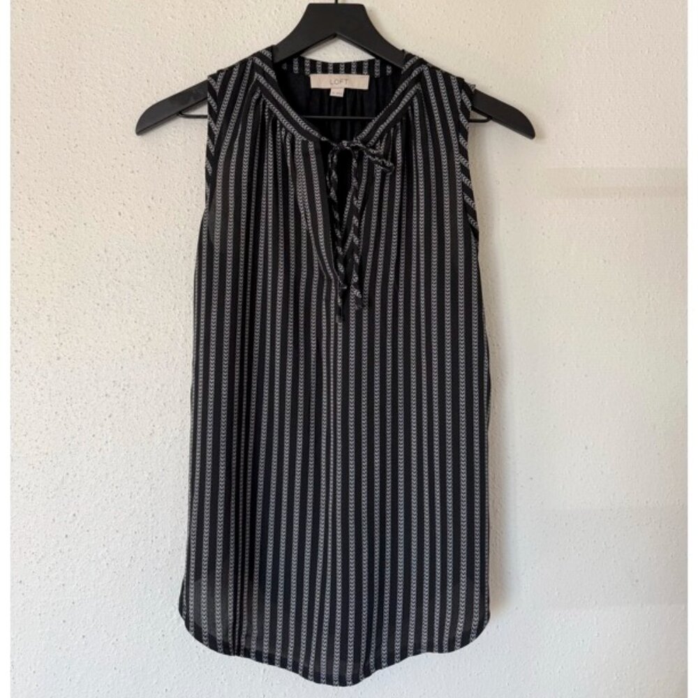 Loft Navy Striped Top